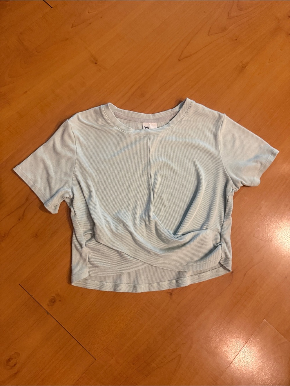 all in motion Light Blue Short Sleeve Cropped Tee
